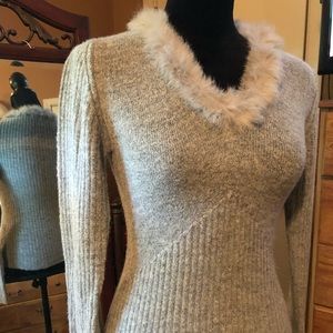 So SuPeR SoFt! Boutique Sweater with Fo-Fur V-neck